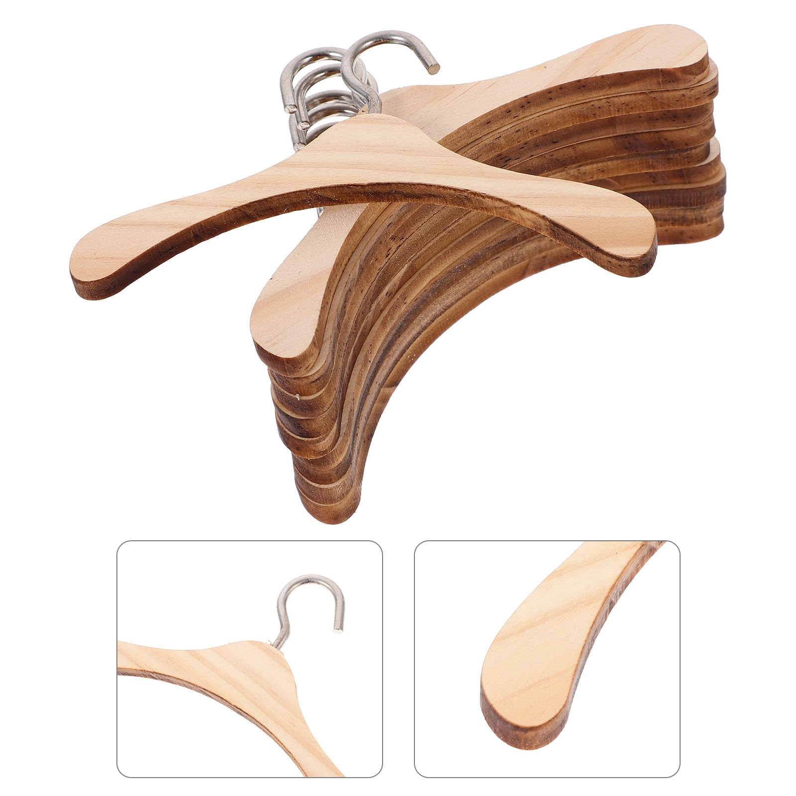 10pcs Mini Wooden Doll Clothes Hangers - 10cm Tiny Hangers for Dollhouse Wardrobe, Doll Closet Accessories - Perfect for Barbie, American Girl & DIY Doll Clothes Organization