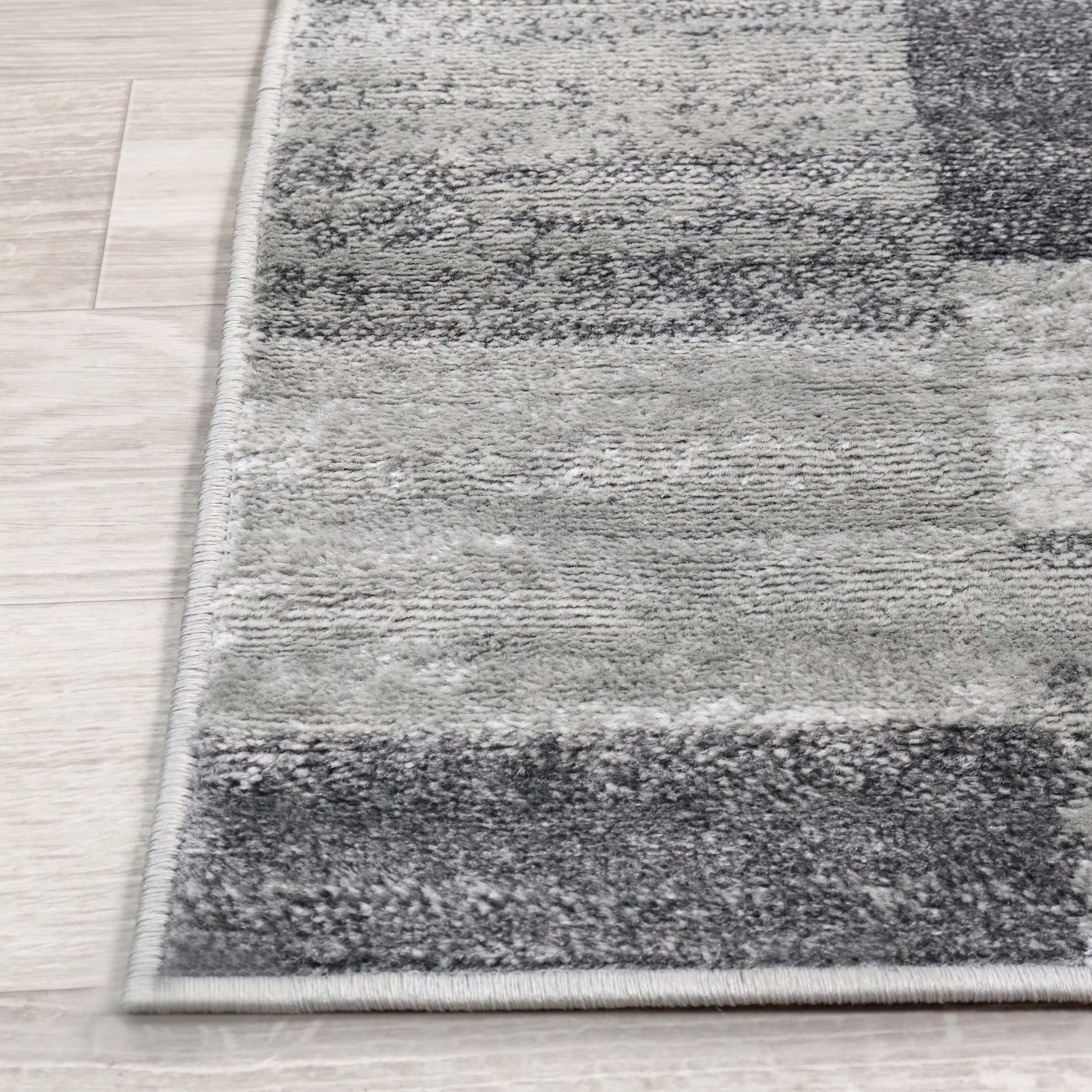Blairwood Modern Geometric Patchwork Indoor Area Rug - Non-Slip Soft Living Room Carpet, Bedroom Runner Rug for Home Decor