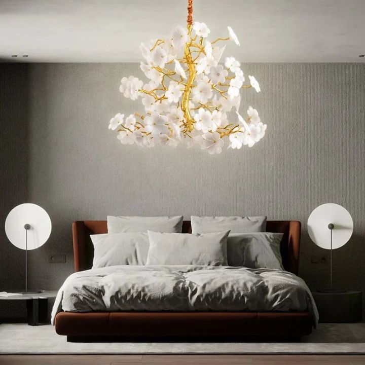 Elegant Cherry Wood Dining Room Chandelier - Modern Farmhouse Branch Lighting Fixture for Dining Table, Kitchen Island & Bedroom Decor