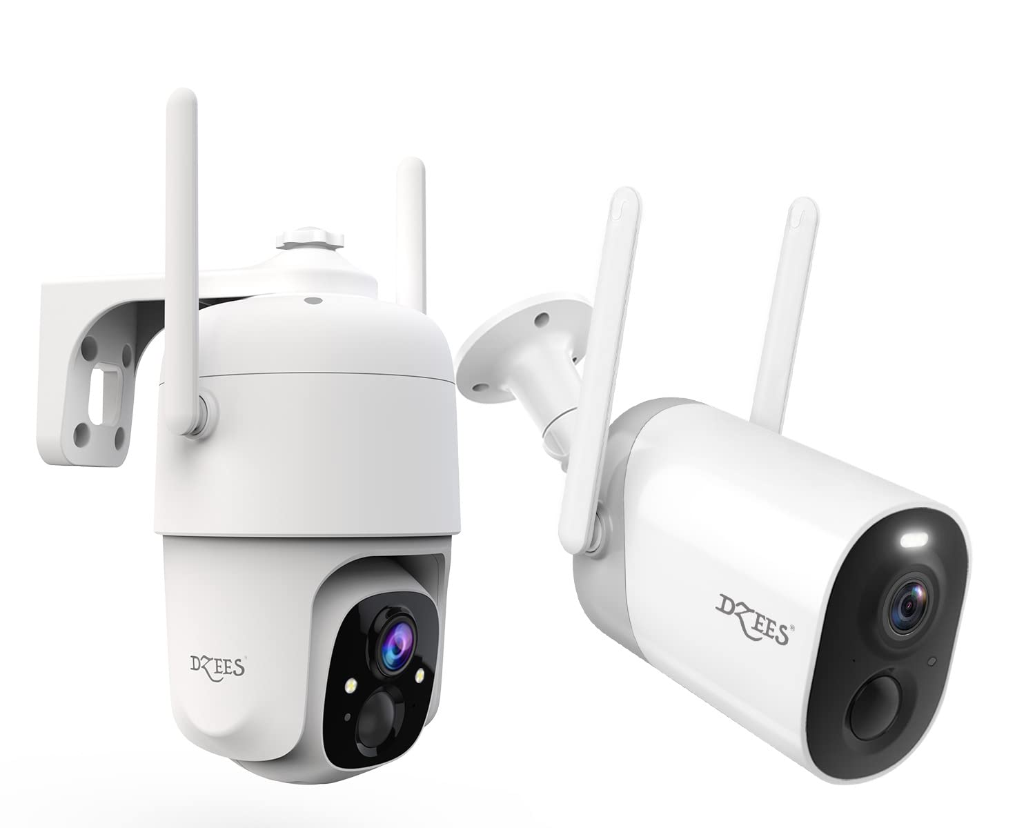Dzees Wireless Outdoor Security Camera with WiFi, Siren Alarm, Spotlight, 360° PTZ, AI Motion Detection, 2-Way Talk, Color Night Vision, IP66, Battery Powered - Perfect for Home Security, Backyard Monitoring, and Business Surveillance (Cloud/SD Storage)