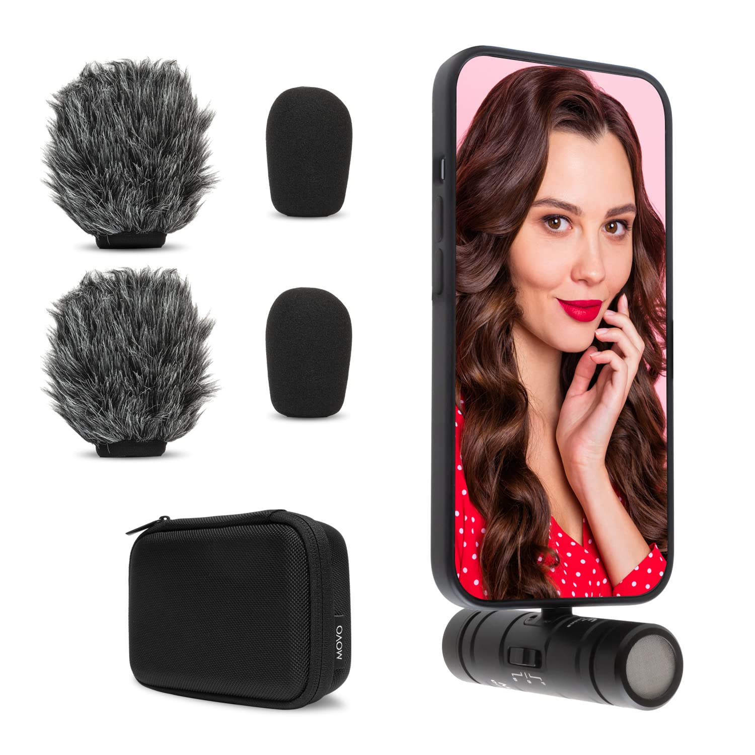 Movo DoubleMic-DI Dual Capsule iPhone Microphone - MFi Certified Lightning Condenser Mic for iPhone & iPad - Professional Two-Sided Cardioid Mic for Video Recording, Podcasting & Live Streaming (iOS Compatible) - Perfect for Content Creators, Vloggers & Musicians
