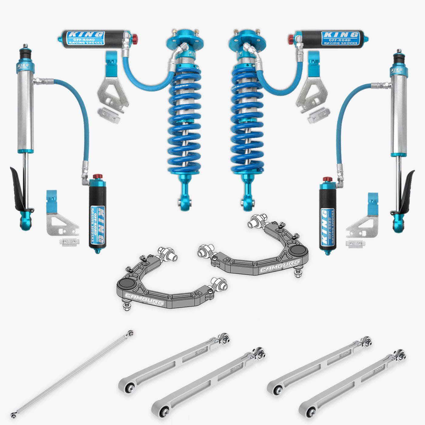 Toyota Tundra King 2.5 RR Coilovers & Rear Shocks with Upper Arms & Trailing Arm Combo Kit for 2022-2025 Models - Off-Road Suspension Upgrade for Enhanced Performance & Durability