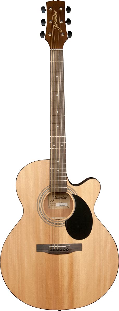 S34C NEX Cutaway Acoustic Guitar Bundle - Natural Finish with Gig Bag, Tuner, Strap, Picks, Strings, Instructional Book & DVD | Perfect for Beginners, Travel & Live Performances