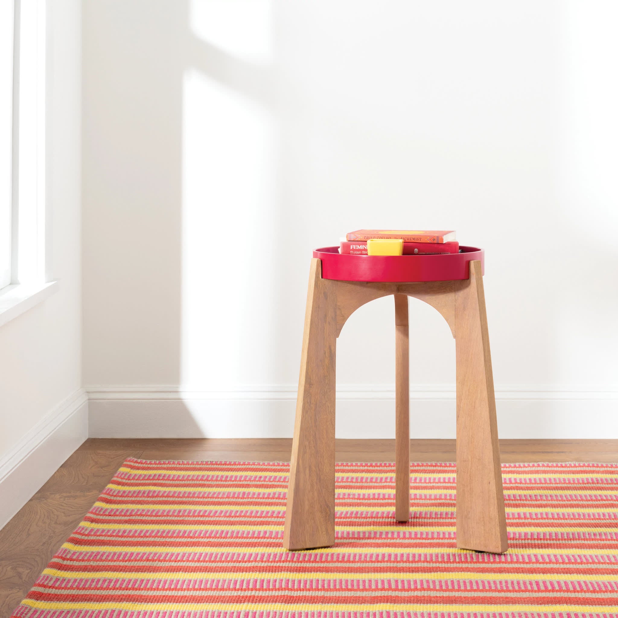 Always Greener Handwoven Indoor/Outdoor Area Rug - Red & Yellow Bohemian Style - Perfect for Living Room, Patio or Bedroom Decor