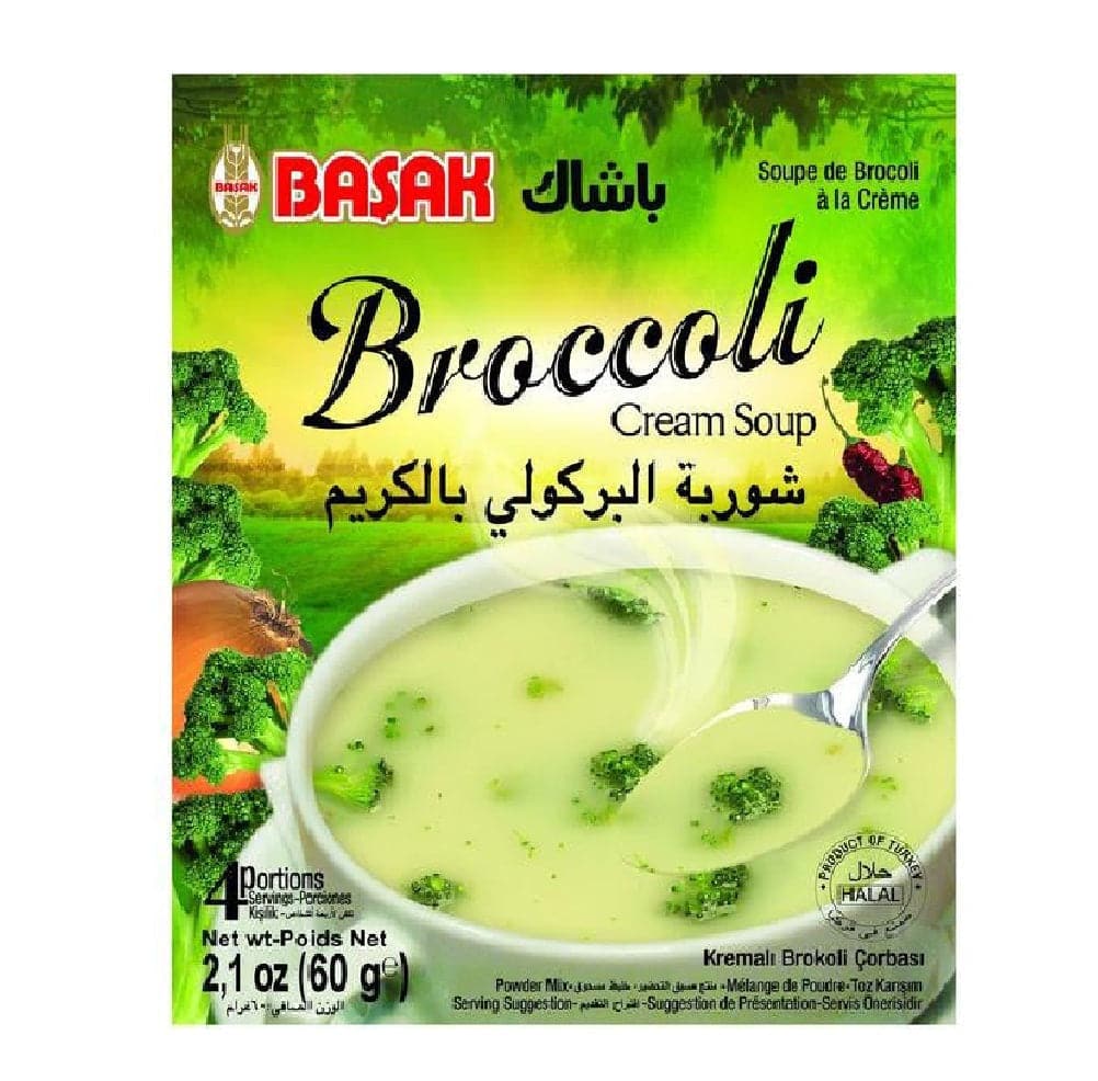 Organic Cream of Broccoli Soup Powder - Basak 60g | Instant Healthy Vegan Soup Mix | Perfect for Quick Lunches, Camping & Emergency Food Storage