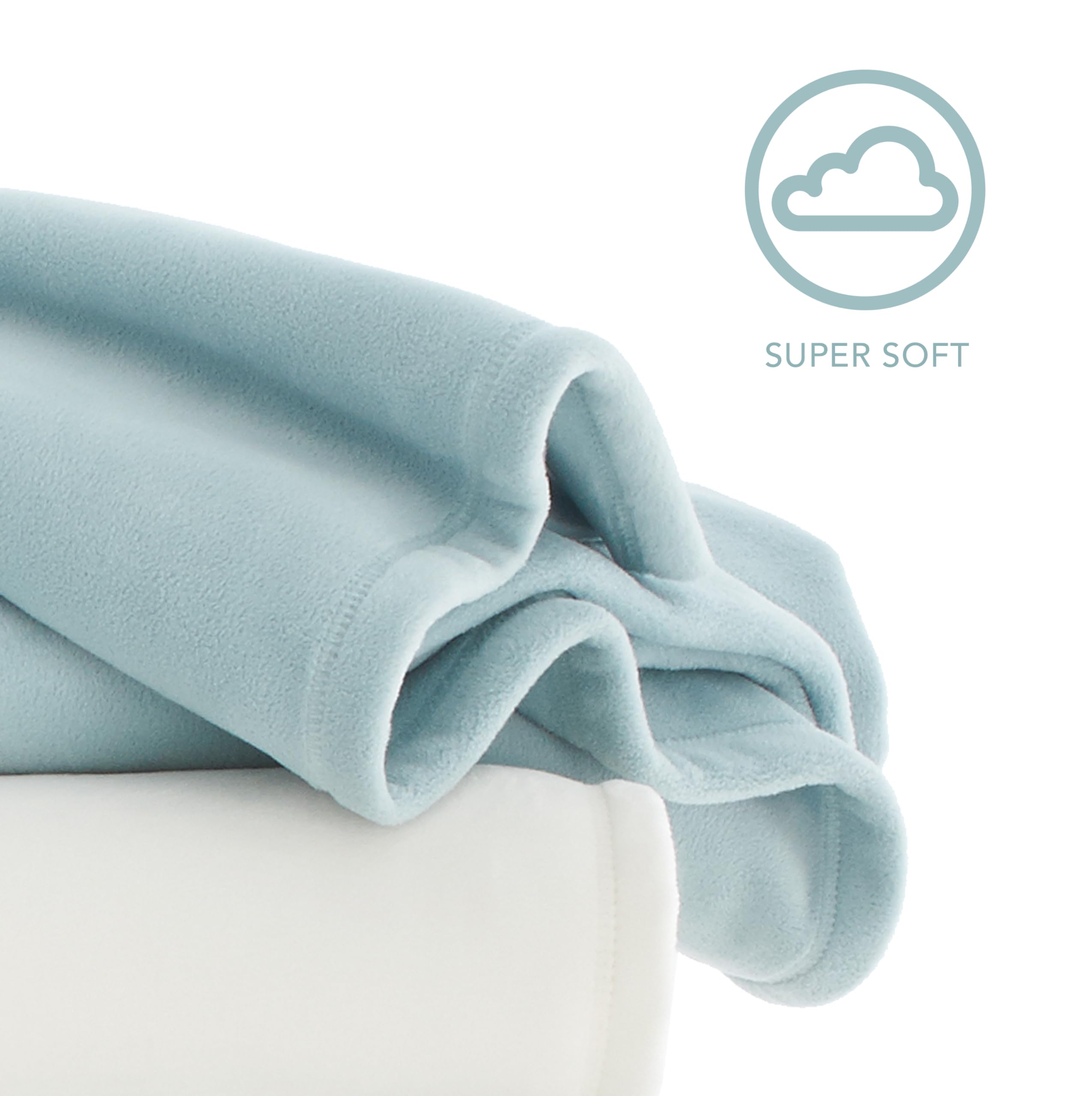 Vellux Plush Blanket King Size 108x90 Inches - Ultra Soft All-Season Bed & Throw Blanket - Lightweight Warm Fleece Blanket in Blue - Hotel Quality Luxury Blanket for Bed, Couch & Sofa - Perfect for Home, Office & Travel Use