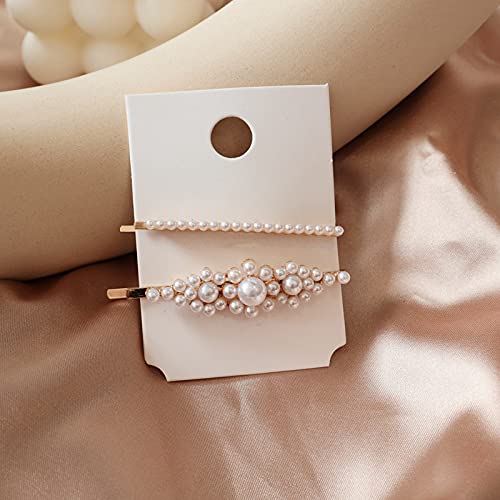 3-Piece Iskrra Metal Pearl Hair Clips for Women and Girls - Elegant Gold Hairpins for Wedding, Party & Everyday Styling
