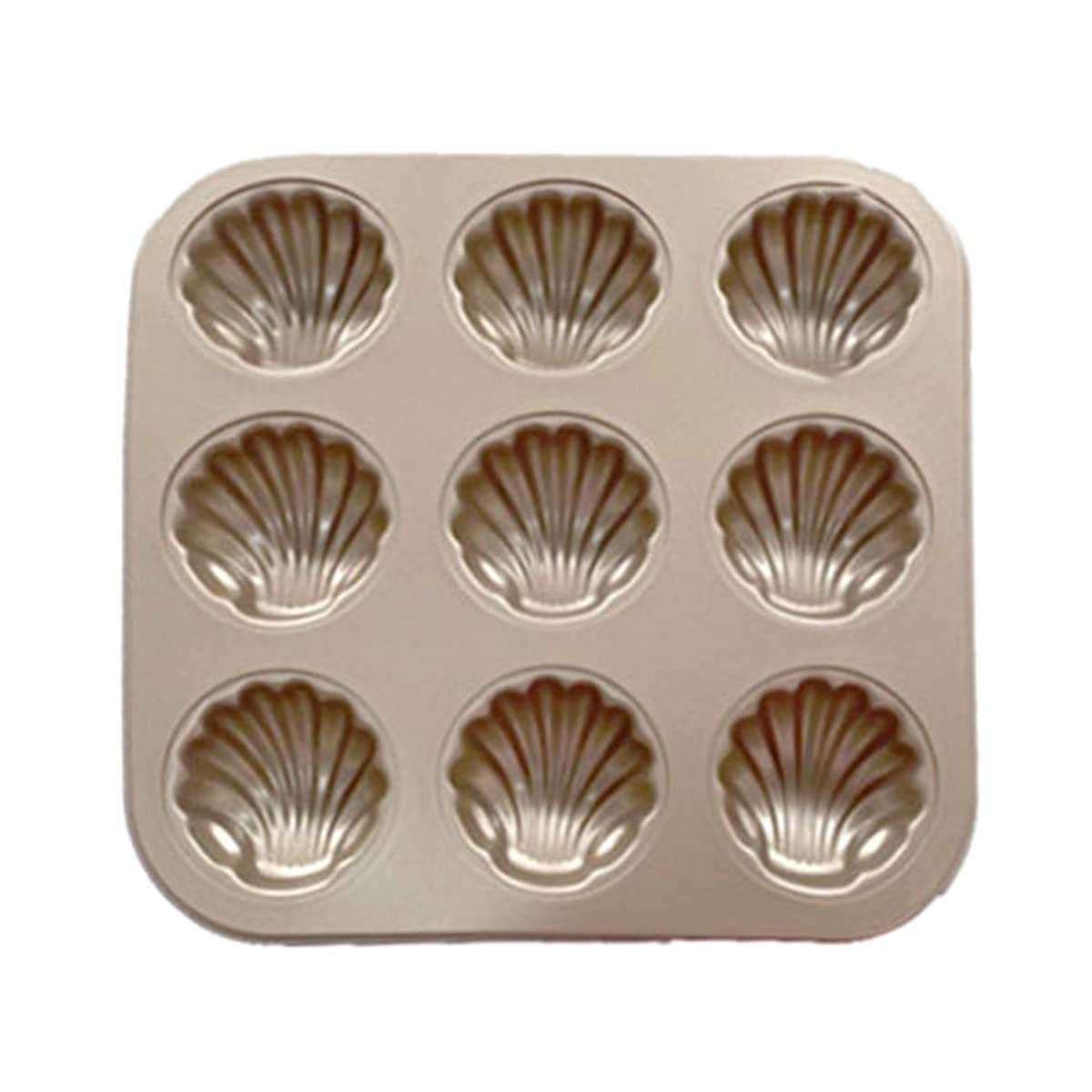 Premium Madeleine Mold Cake Baking Pan - 6/9/12 Cavity Non-Stick Carbon Steel Madeleine Pan for Cookies, Cakes & Chocolate - Food Grade Shell-Shaped Mold for Home Baking & Professional Use (9-Cup)