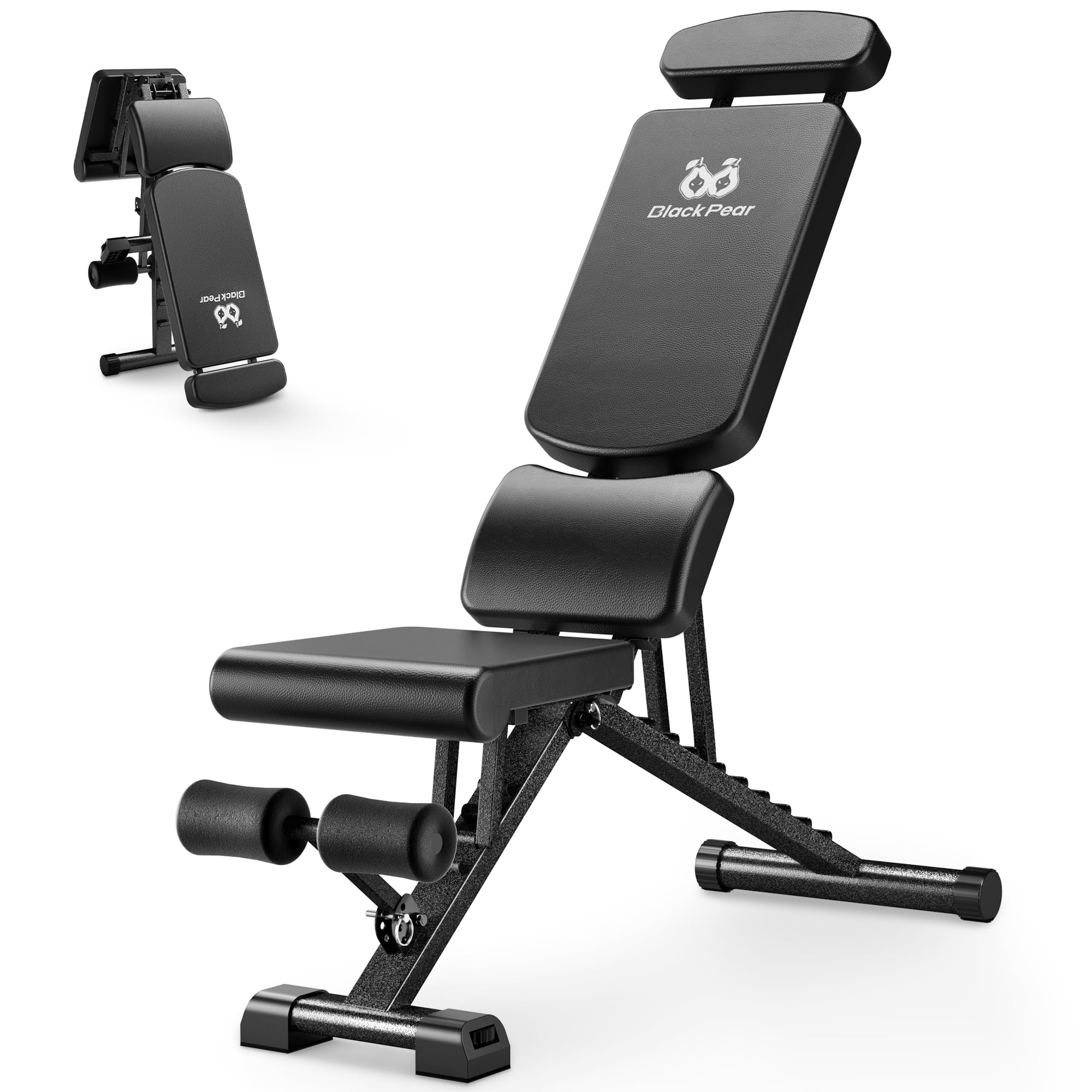 Adjustable Weight Bench for Home Gym - Foldable Workout Bench Press with Headrest, 800lb Capacity for Incline/Flat/Decline Exercises & Sit-Ups | Perfect for Strength Training, Bodybuilding & Home Workouts