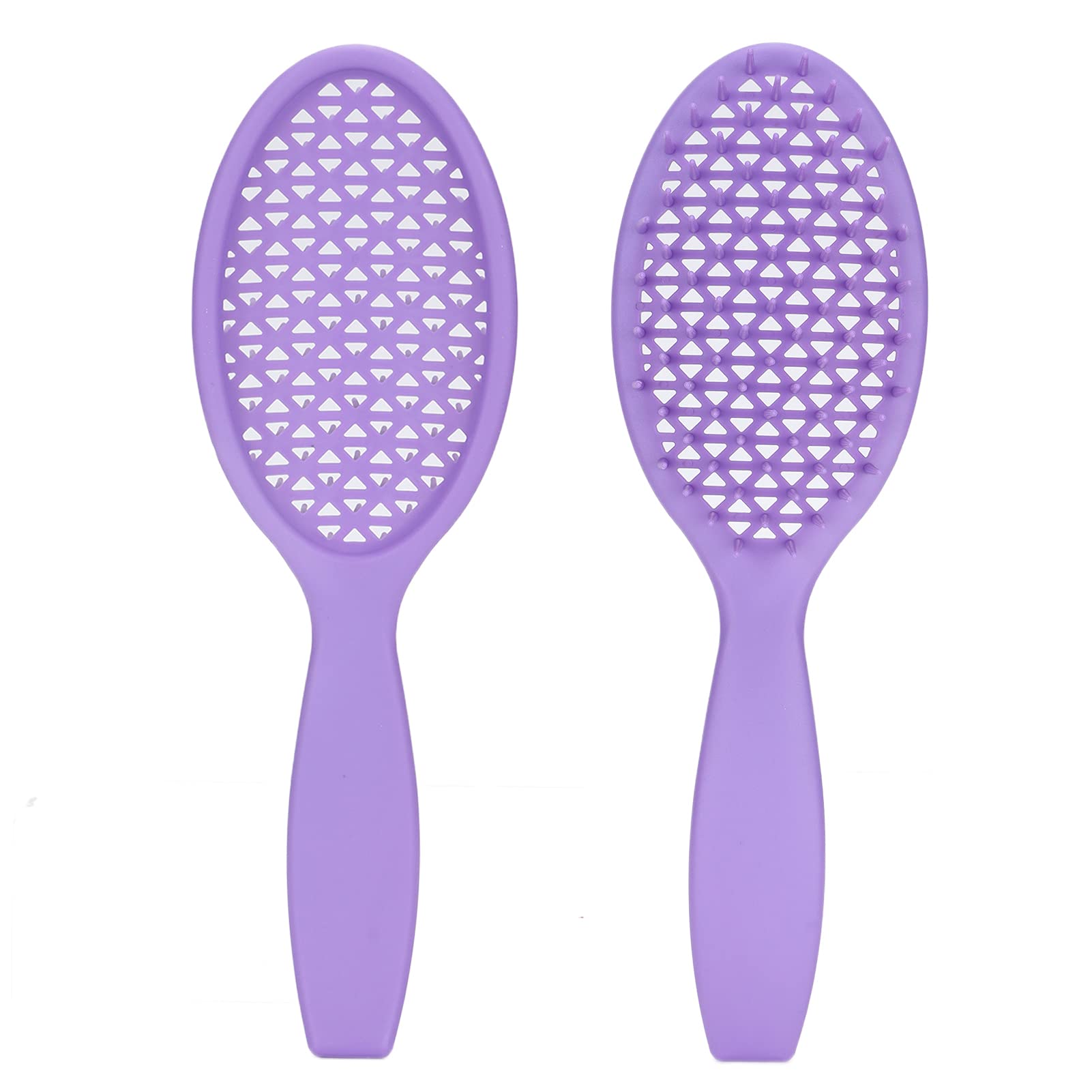 Professional Massage Comb for Wet & Dry Hair - Hollow Design, Soft Curve Teeth, Non-Slip Handle - Perfect for Home & Barbershop Use (Purple Ellipse) | Ideal for Scalp Massage, Styling & Detangling