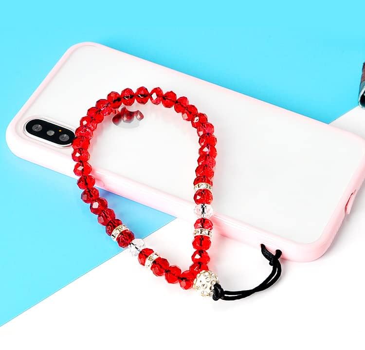 Sparkling Crystal Beaded Phone Lanyard Wrist Strap - Kawaii Anti-Lost Phone Charm Keychain for Women & Girls (Purple) | Perfect for Phone Security, Fashion Accessory & Gift Giving