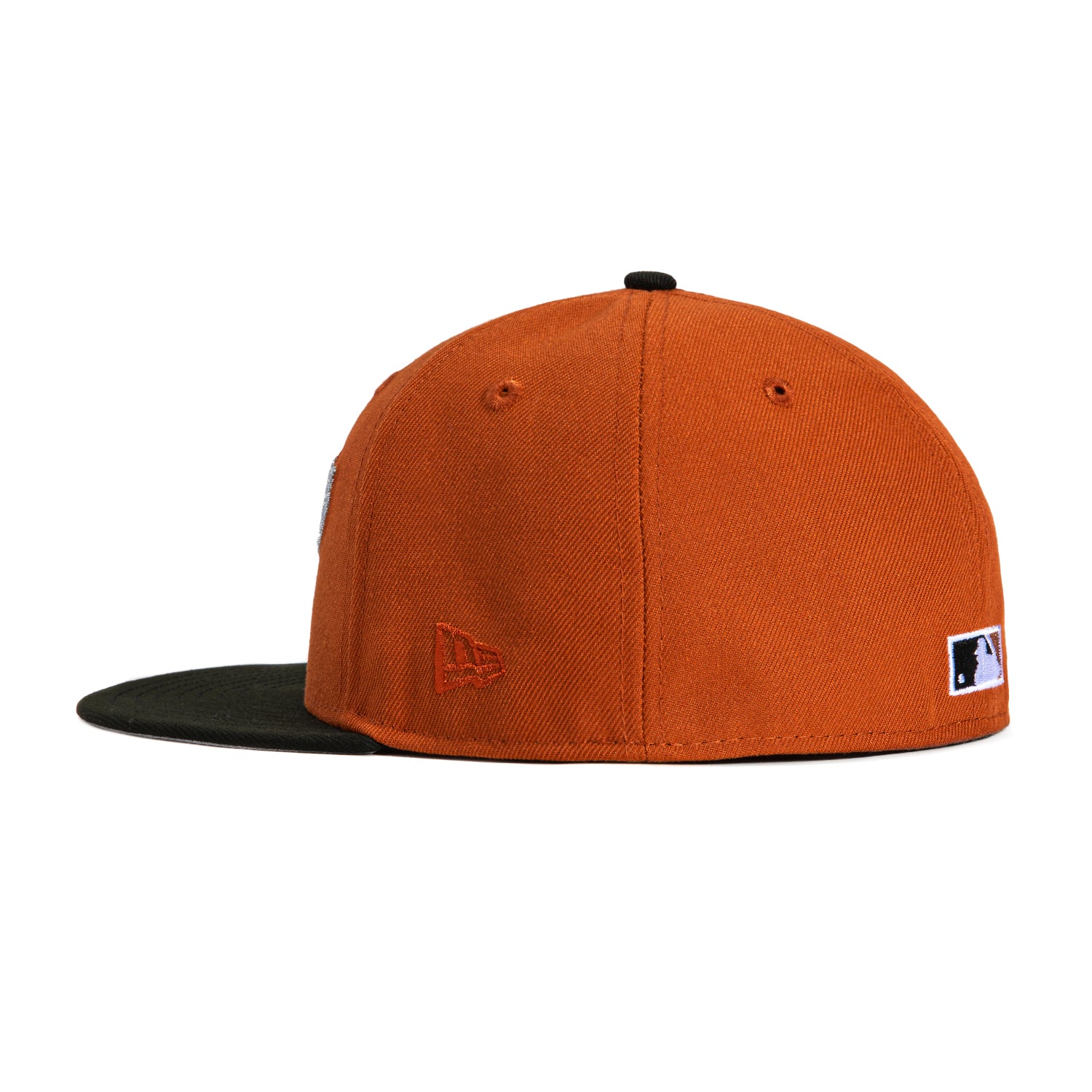New Era 59Fifty San Francisco Giants Battle of the Bay Patch Script Hat - Burnt Orange, Black & Metallic Silver Baseball Cap for Men - Perfect for Games, Fan Gear & Streetwear Fashion