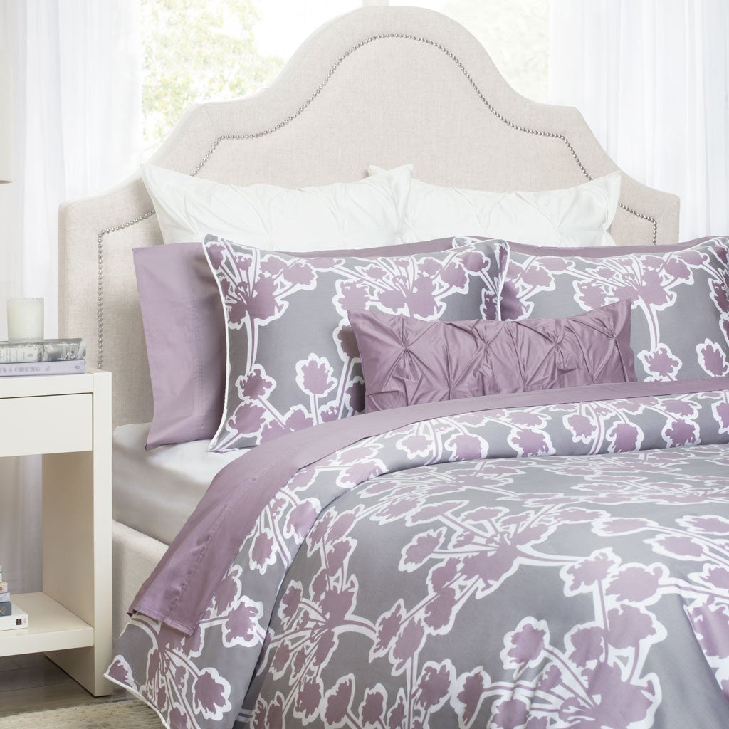 Premium 400 Thread Count Lilac Bed Sheet Set - Fitted Sheet, Flat Sheet & Pillowcases - Soft & Breathable for Ultimate Comfort - Perfect for Master Bedroom, Guest Room & Dormitory