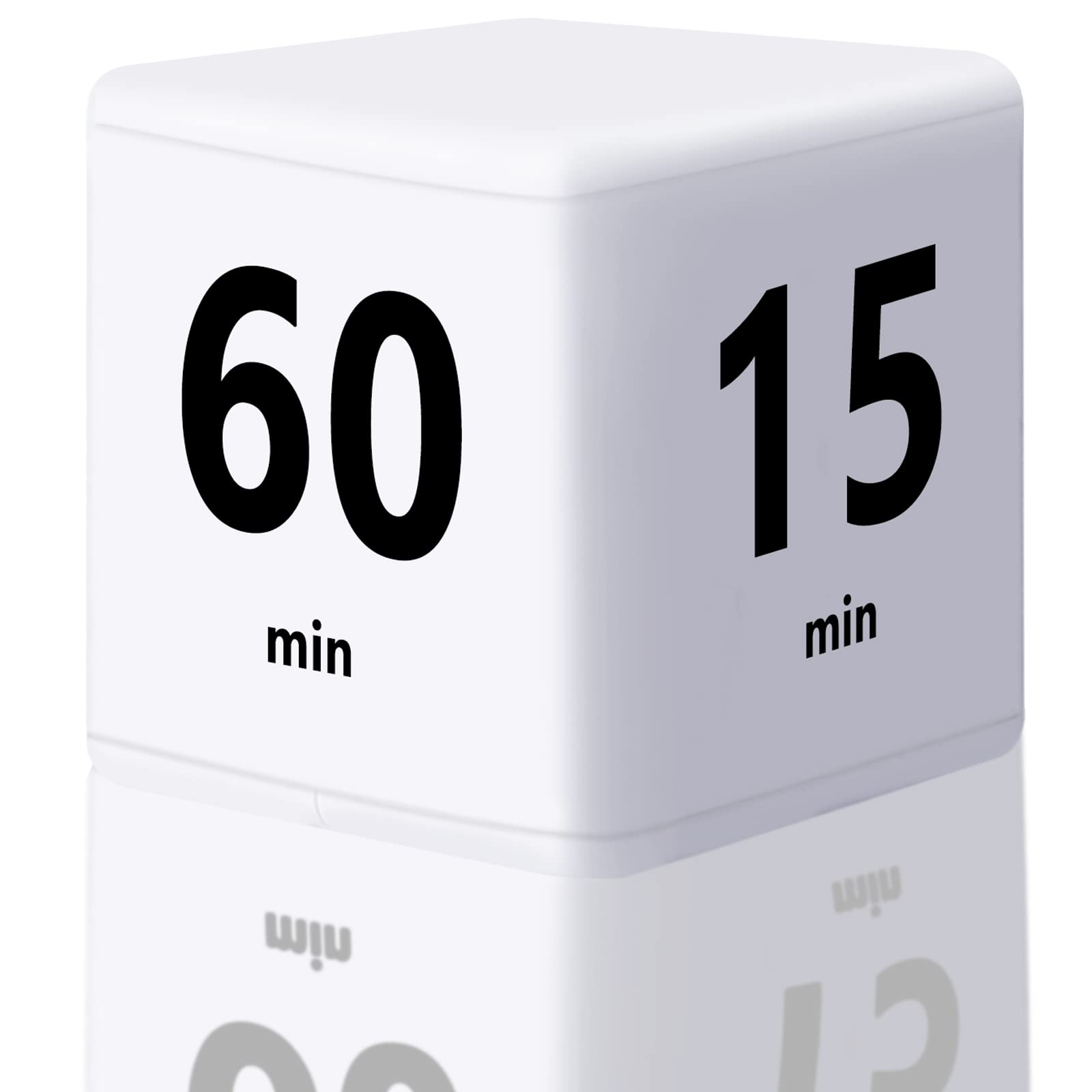 Premium Cube Timer with Gravity Sensor - 15/20/30/60 Minute Countdown for Time Management, Study, Cooking, Reading & Workouts | Portable Flip Timer for Office, Kitchen, Classroom & Gym (White)