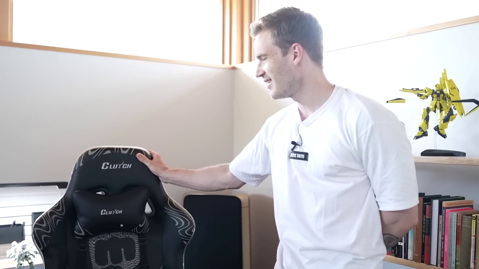PewDiePie Throttle Series Ergonomic Gaming Chair with RGB LED Lighting - Black - Perfect for Esports, Streaming & Home Office Setup