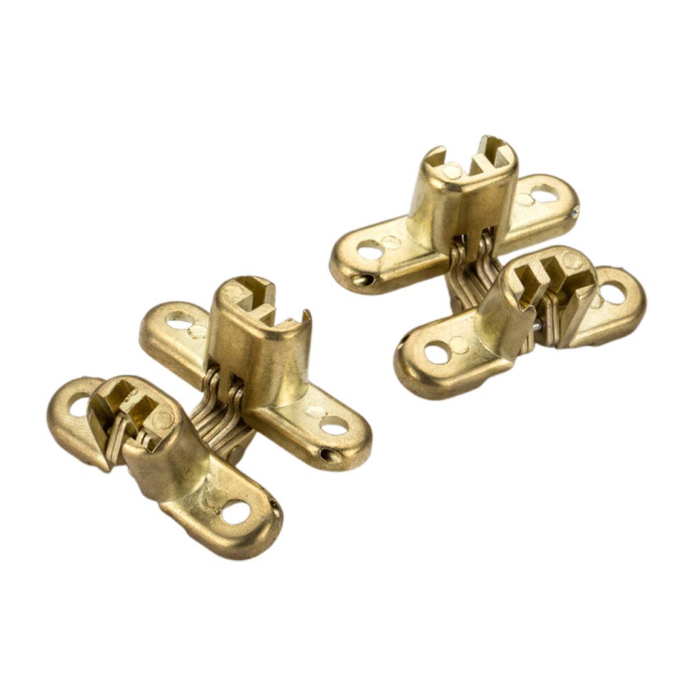 2PCS Invisible Cabinet Hinges - Concealed Cross Hinges with 8 Screws for Kitchen Cabinets, Furniture & Jewelry Boxes | Durable Hidden Hinge for Smooth Door Operation (Perfect for Home Renovation & DIY Projects)