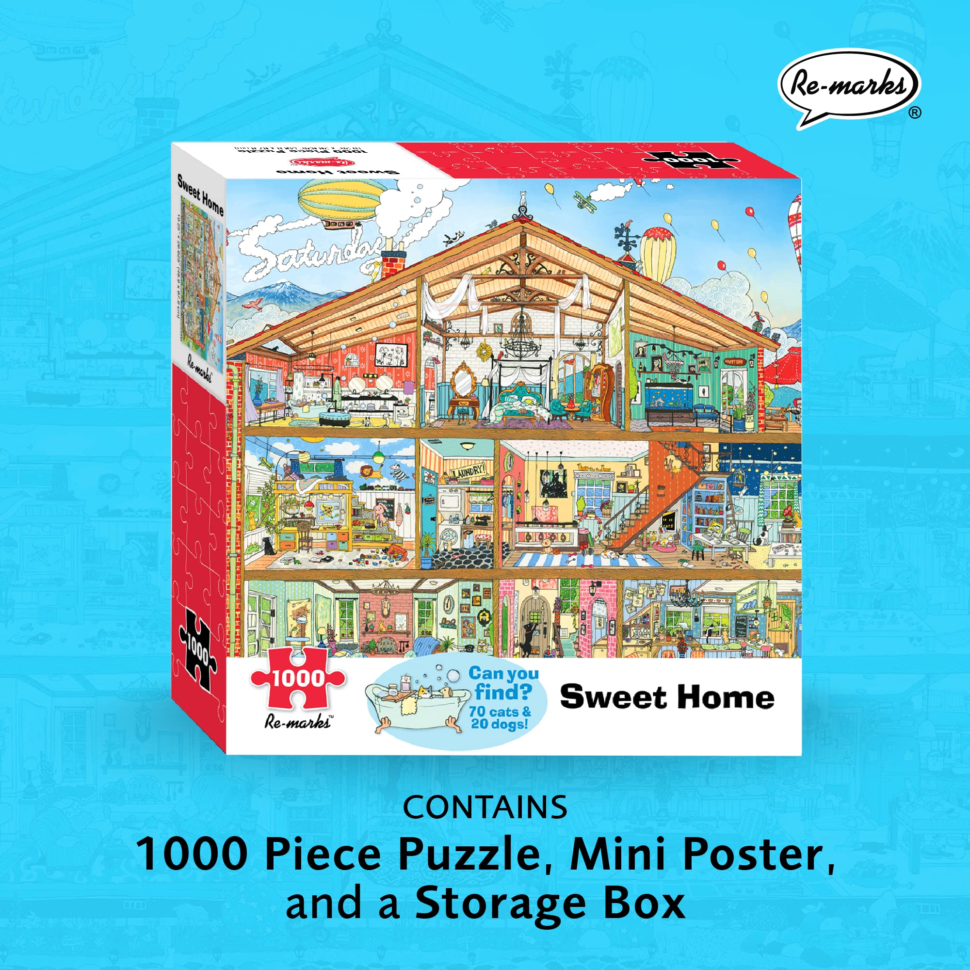 Re-marks Sweet Home Architecture 1000-Piece Jigsaw Puzzle for Adults & Kids - Perfect for Family Game Night & Home Decor