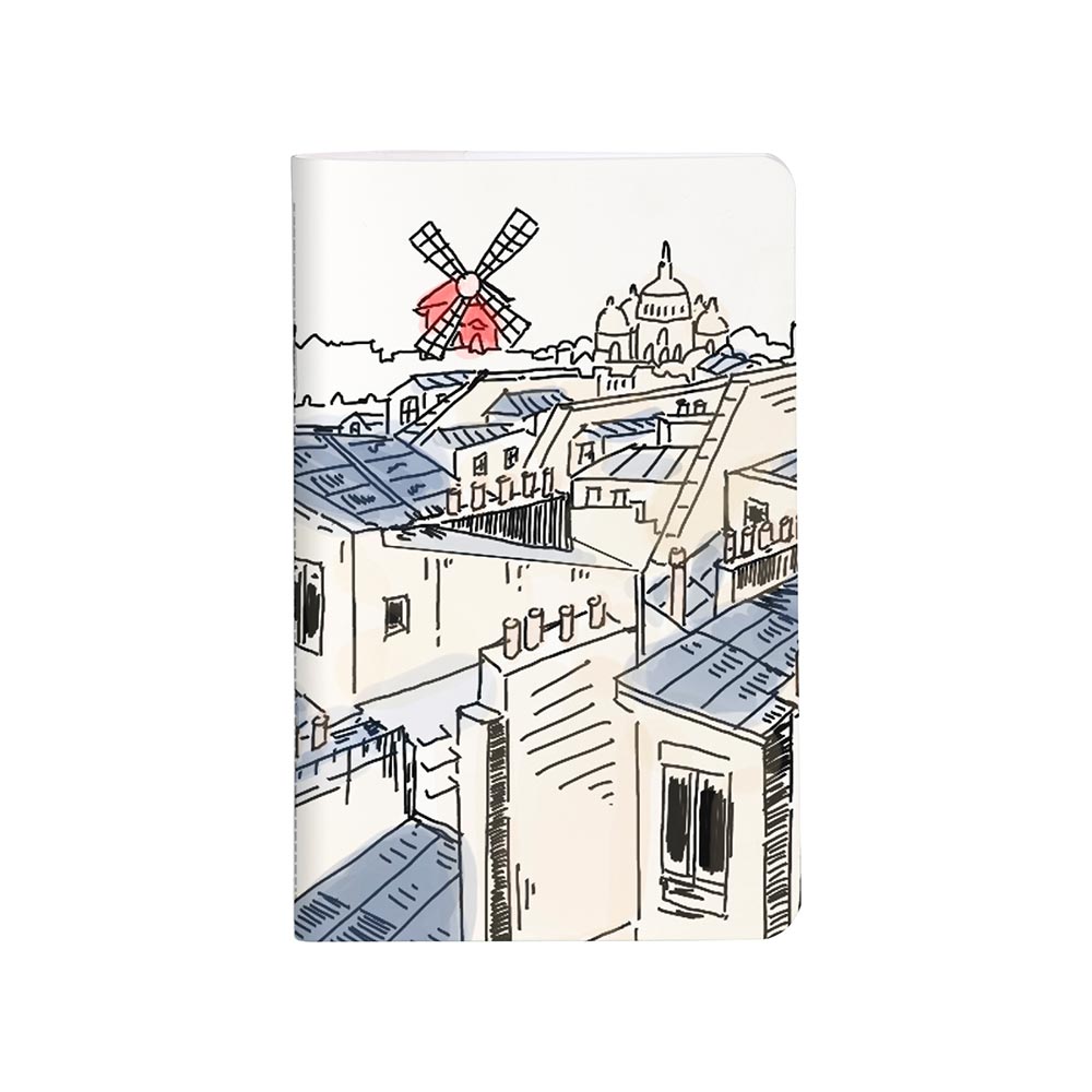 Clairefontaine Moulin Rouge Stapled Notebook - Sewn Spine, 75x12cm - Premium Writing Journal for School, Office & Creative Projects