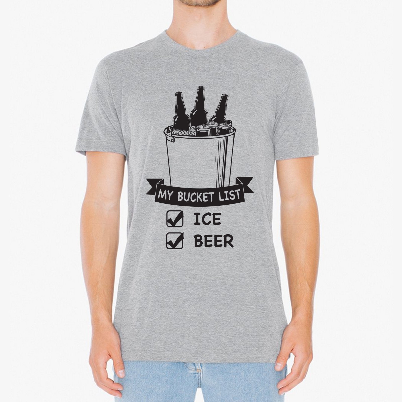 Funny Beer Bucket List Graphic T-Shirt - Hilarious Drinking Checklist Tee for Men & Women - Perfect for Parties, Bars, and Gifts