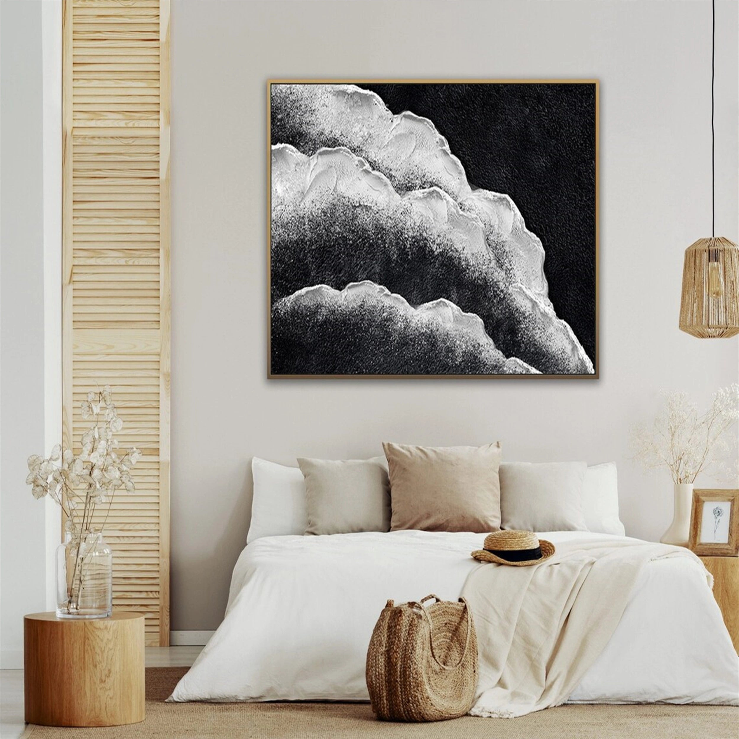 Ocean and Sky Painting #OS 115 - Handmade Canvas Wall Art for Home Decor, Office, Living Room & Bedroom