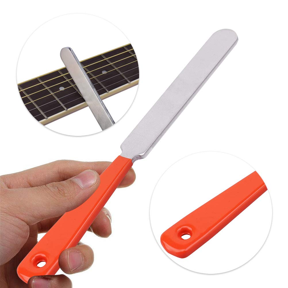 6Pcs Professional Guitar Repair Tool Kit with Storage Bag - Includes Fret Leveling Beam, Fret File, Fret Rocker & 2 Fingerboard Guards for Guitar & Bass Maintenance | Perfect for Luthiers, Musicians & DIY Guitar Repair at Home or Studio