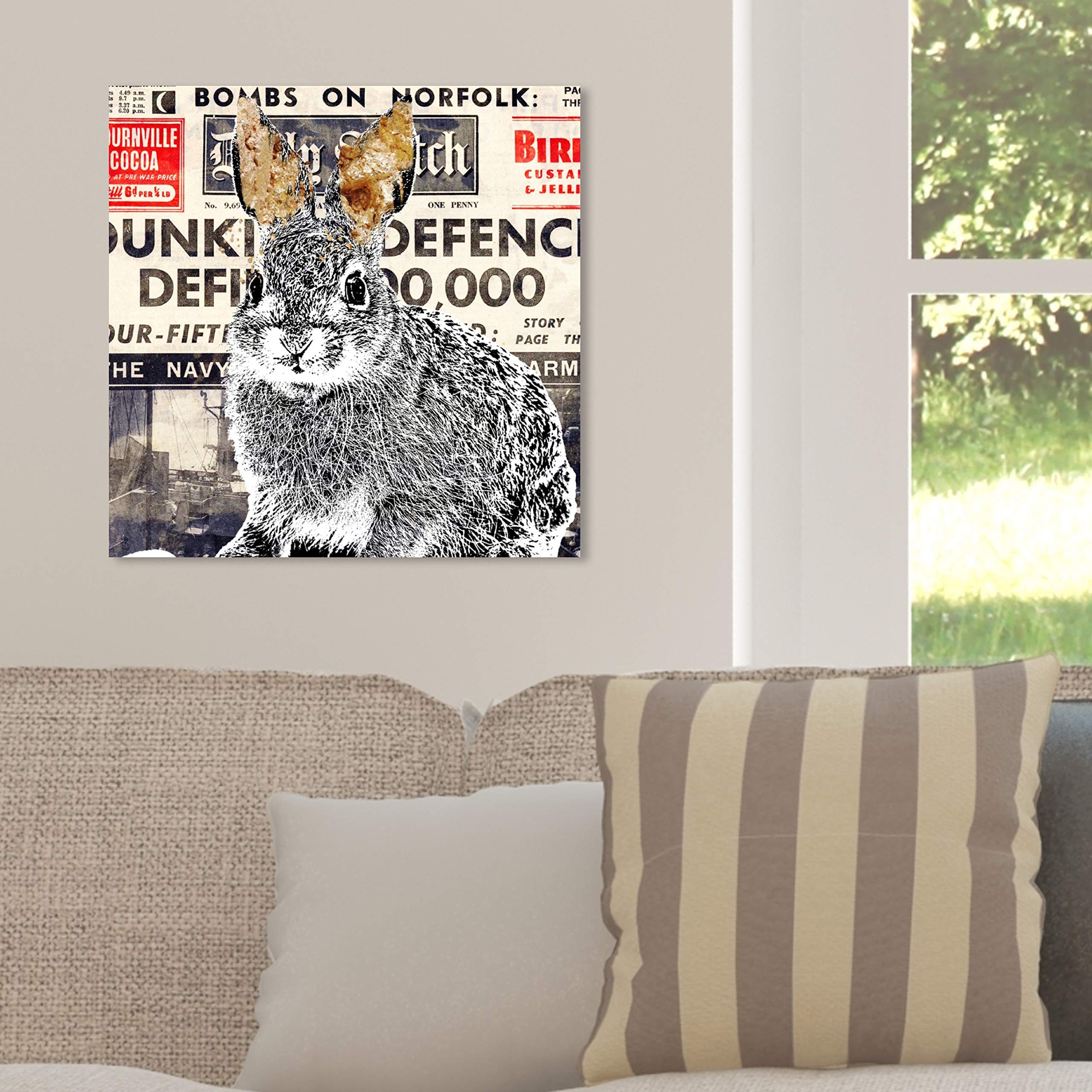 Oliver Gal Artist Co. 'Golden Ears' Advertising Wall Art Canvas Print - 20x20 Inches Gray & Brown Home Decor - Perfect for Living Room, Bedroom & Office Wall Decor