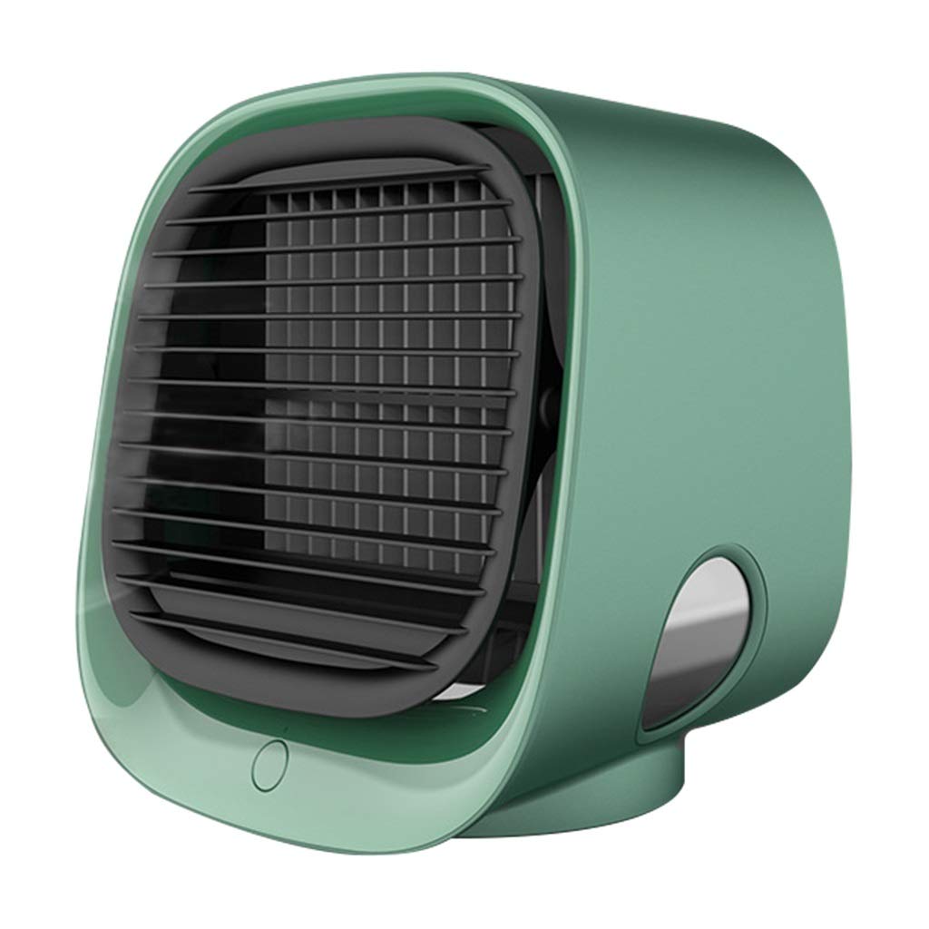 Mubolin Mini USB Air Cooler Fan - Portable Desktop Air Conditioner with Night Light, Water Cooling, Humidifier & Purifier - Perfect for Home, Office & Dorm Room Use (Green)