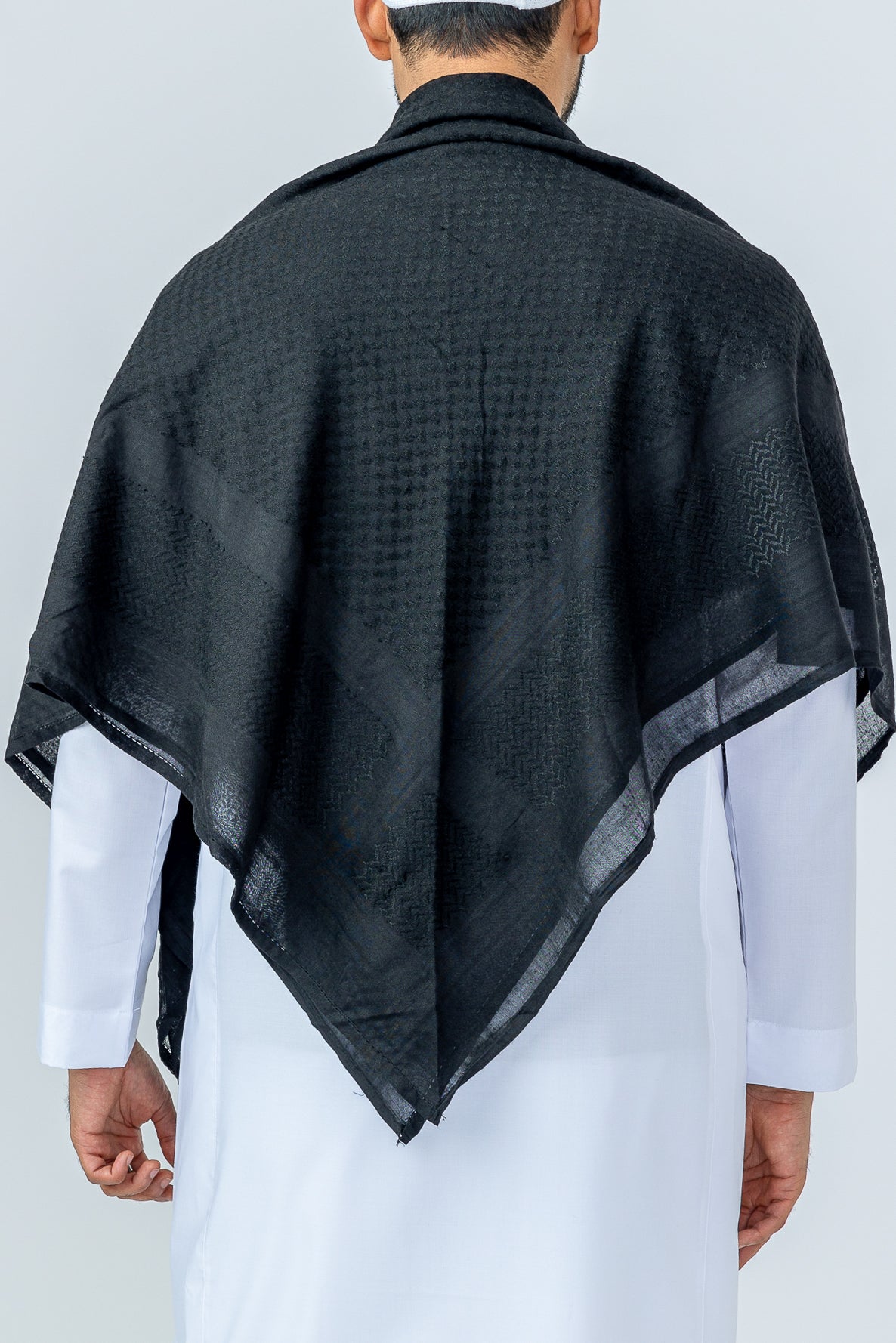 Authentic Arab Black Shemagh Scarf - Traditional Middle Eastern Head Wrap for Men & Women - Perfect for Outdoor, Hiking, and Desert Adventures