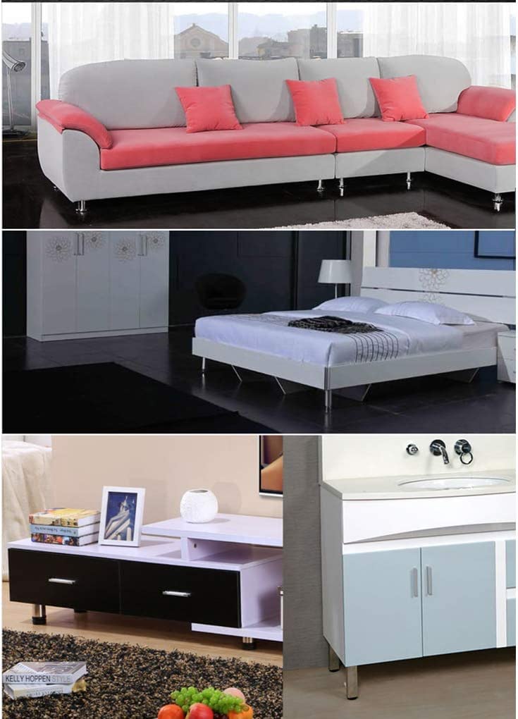 Adjustable Metal Table Legs - 4pcs Aluminum Alloy Round Furniture Feet for Sofa, Couch, Desk, Bed & Cabinets - 8cm Height Replacement Risers - Perfect for Home Office & Living Room Furniture Upgrade