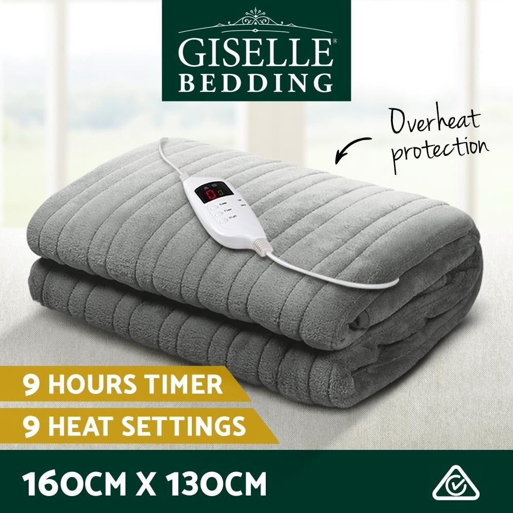 Electric Heated Throw Blanket - Ultra Soft Fleece & Washable - Perfect for Winter Warmth, Cozy Nights & Relaxation - Silver