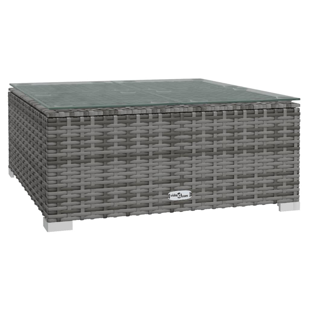 vidaXL 8-Piece Patio Lounge Set, Outdoor Garden Furniture with Cushions - Gray Poly Rattan Sectional Sofa for Backyard, Poolside & Terrace Relaxation