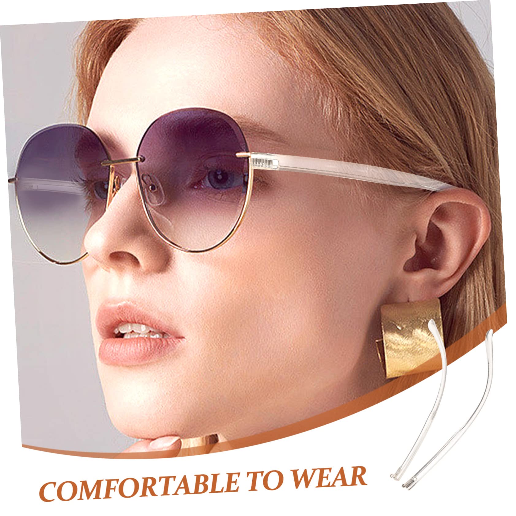 WOFASHPURET Glasses Replacement Arms - 1 Pair Metal & Acrylic Sunglass Legs for Eyewear Frame Repair Kit | Perfect for Broken Glasses, Sunglasses, and Optical Frame Repairs at Home or Office