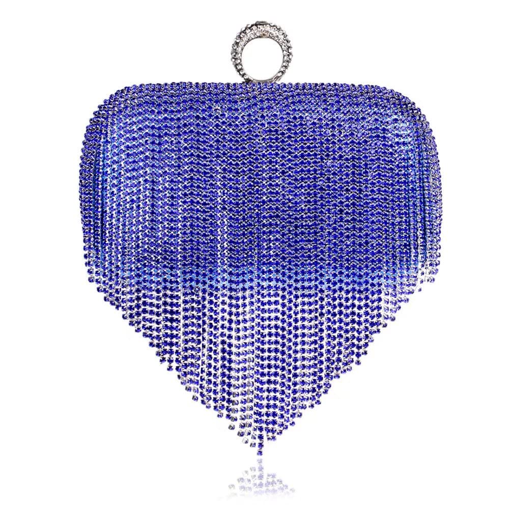 Elegant Crystal Clutch Purse for Women - Wedding, Prom, Cocktail Party Handbag with Tassel | Perfect for Bridal, Evening Events & Special Occasions