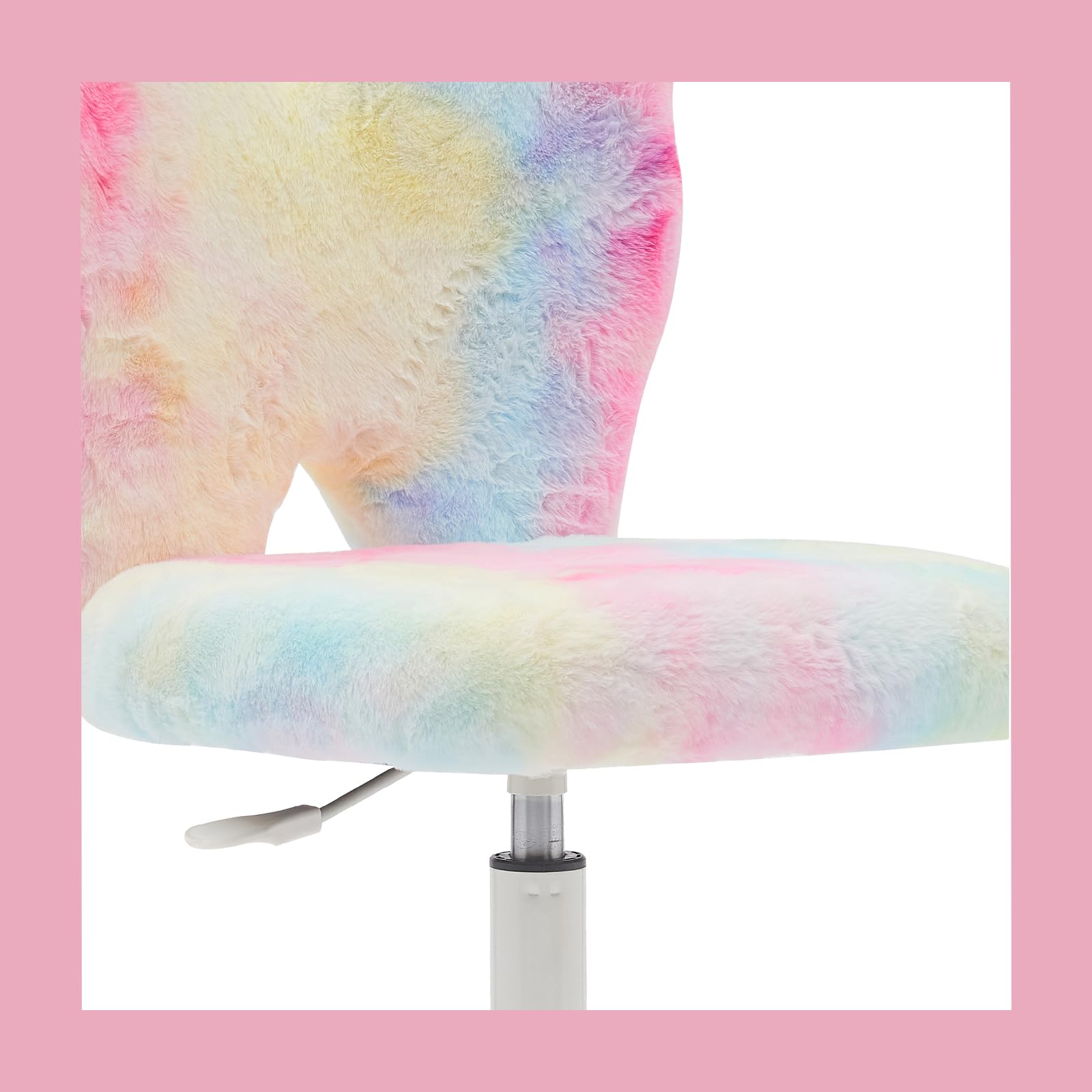Adjustable Kids Desk Chair with Wheels - Ergonomic Swivel Computer Chair for Children, Soft Butterfly Shaped Back Support - Perfect Study Chair for Girls Bedroom, Homeschooling & Online Learning