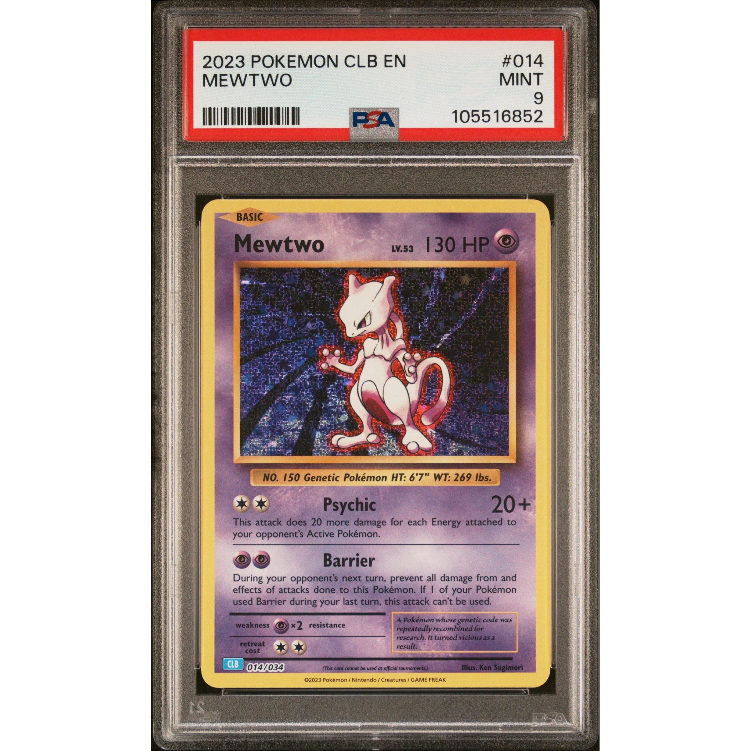 2023 Pokemon Classic Collection Mewtwo 014/034 PSA 9 Graded Card - Rare Collectible Trading Card Game for Pokemon Fans & Investors | Perfect for Display, Gaming & Investment Portfolios