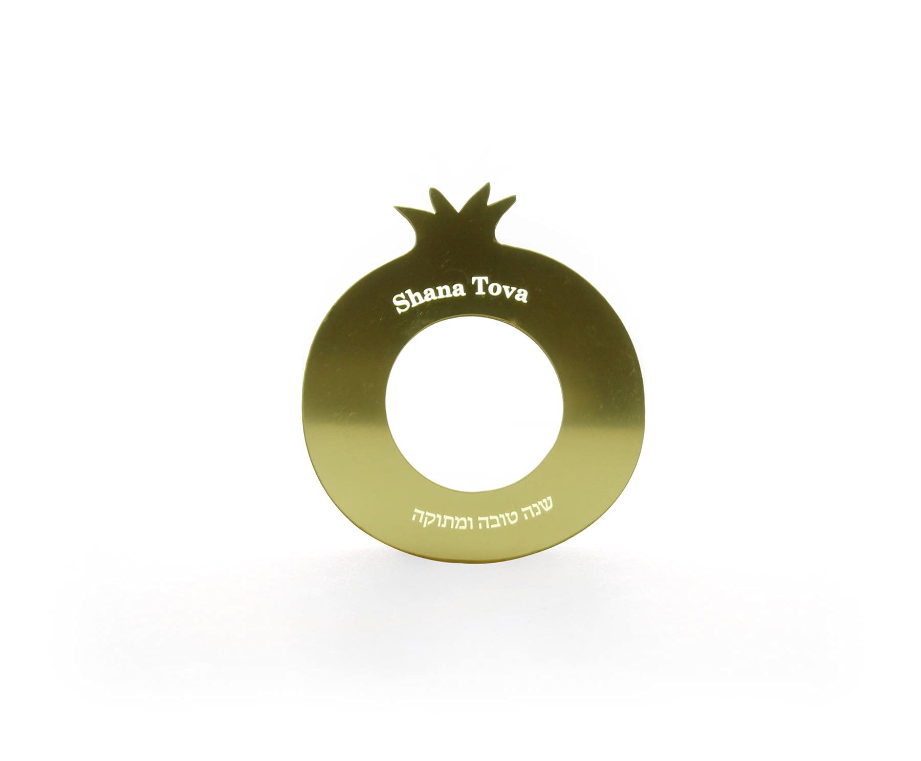 Elegant Gold Pomegranate Shana Tova Napkin Ring - Jewish Holiday Table Decor for Rosh Hashanah & Passover Celebrations