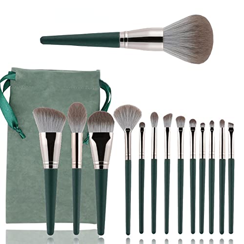 14-Piece Premium Synthetic Makeup Brush Set - Professional Foundation, Concealer, Powder, Blush & Eyeshadow Brushes Kit with Travel Pouch - Perfect for Home Makeup & Professional Salon Use
