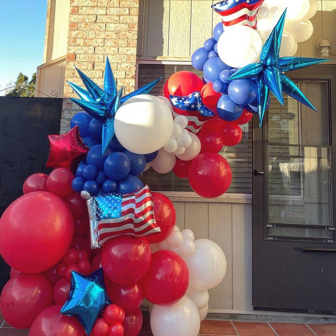 134-Pack Red & White Balloons Garland Kit - 18/12/10/5 Inch Matte Latex Balloons with Confetti - Perfect for Wedding, Birthday Party Arches & Christmas Decorations