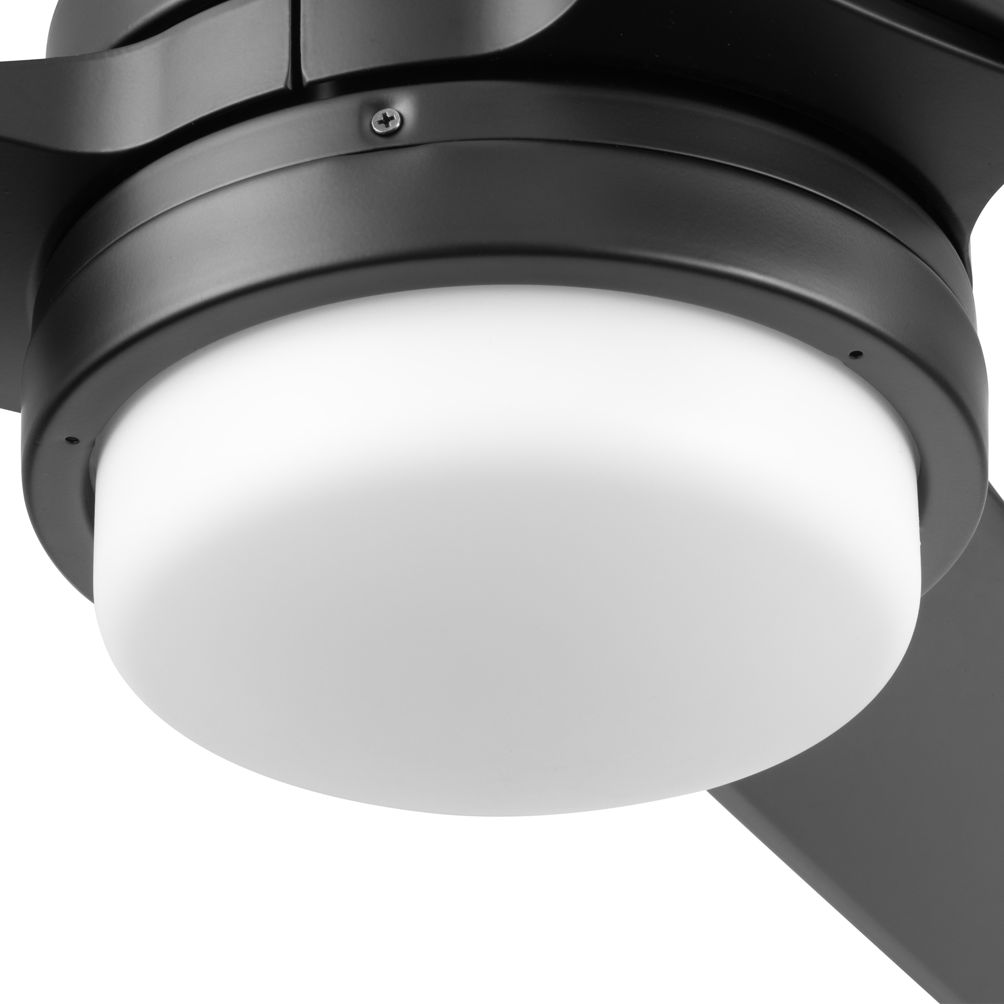 54 Inch Honeywell Port Isle Matte Black Ceiling Fan with Light Kit and Remote Control - Perfect for Living Room, Bedroom, and Outdoor Patio Cooling