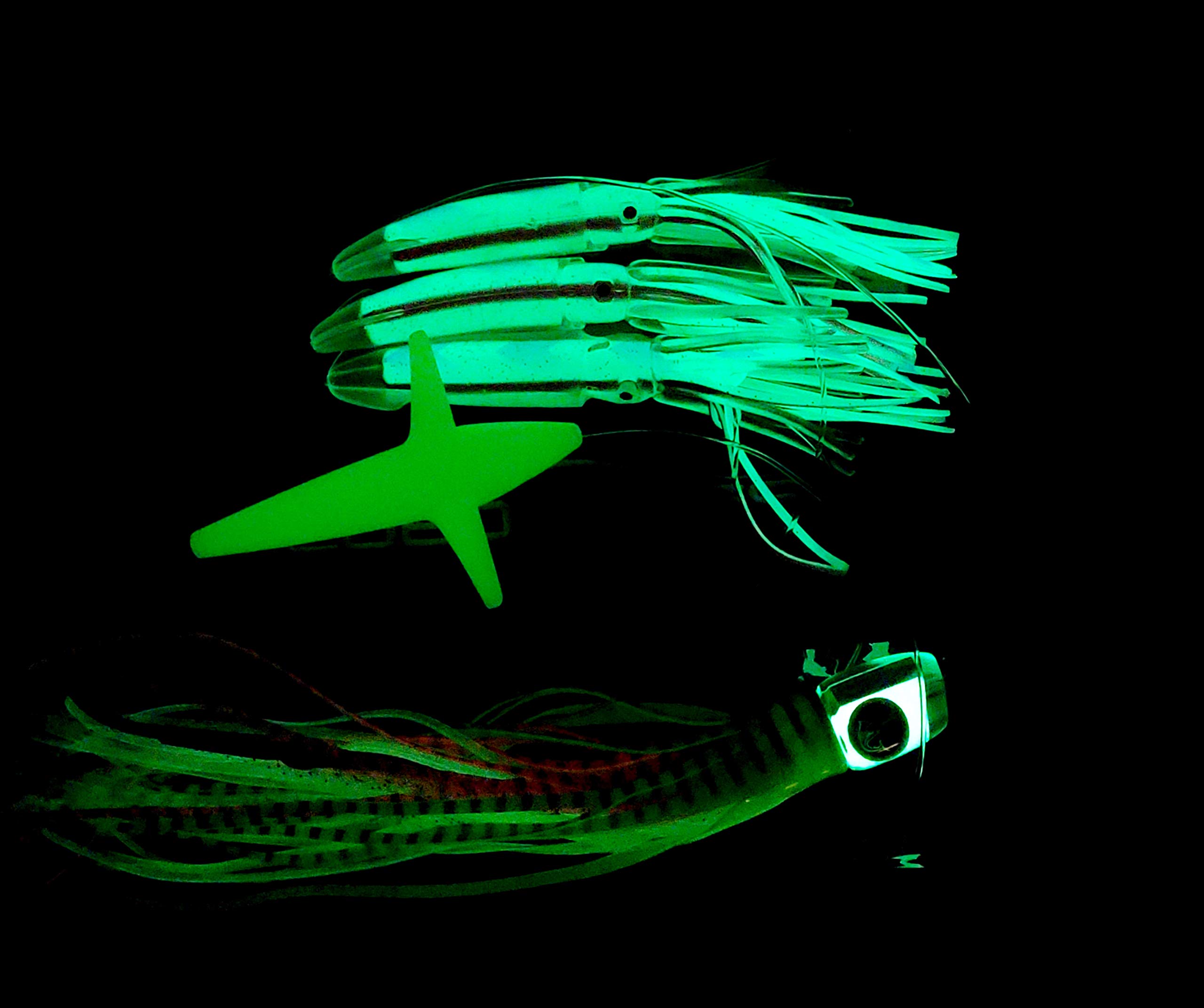 Premium Bigeye Tuna Fishing Lure - Super Glow Luminous Daisy Chain Trolling Lure for Marlin & Tuna | Durable Urethane Construction | Made in USA | Perfect for Offshore Deep Sea Fishing & Saltwater Trolling