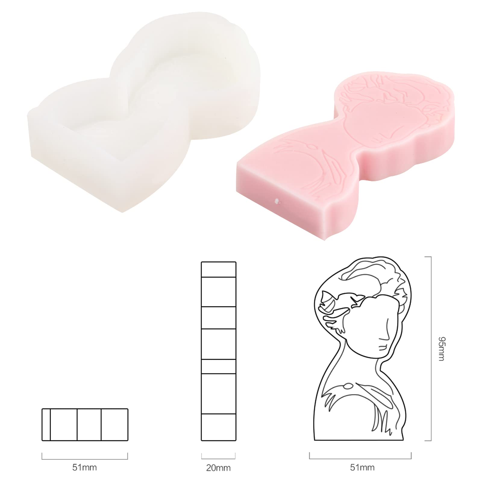 BOOWAN NICOLE Greek Mythology Silicone Candle Mold - DIY Scented Wax Making Mould for Goddess Statue Aromatic Candles, Home Decor & Gift Making (Perfect for Halloween, Christmas Decorations & Romantic Ambiance)