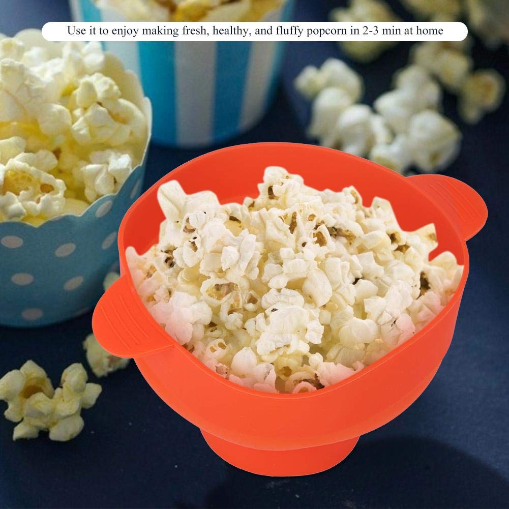 TOPINCN Collapsible Silicone Microwave Popcorn Popper with Handle & Lid - BPA-Free Popcorn Maker Bowl for Microwave or Oven (Red) - Perfect for Movie Nights, Snack Time & Family Gatherings