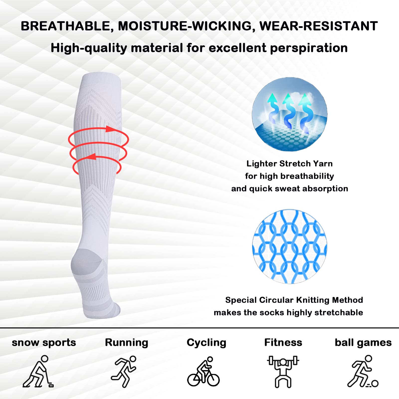 Best 20-30 mmHg Compression Socks for Men & Women - Running, Athletic & Travel Support - Perfect for Workouts, Recovery & Long Flights
