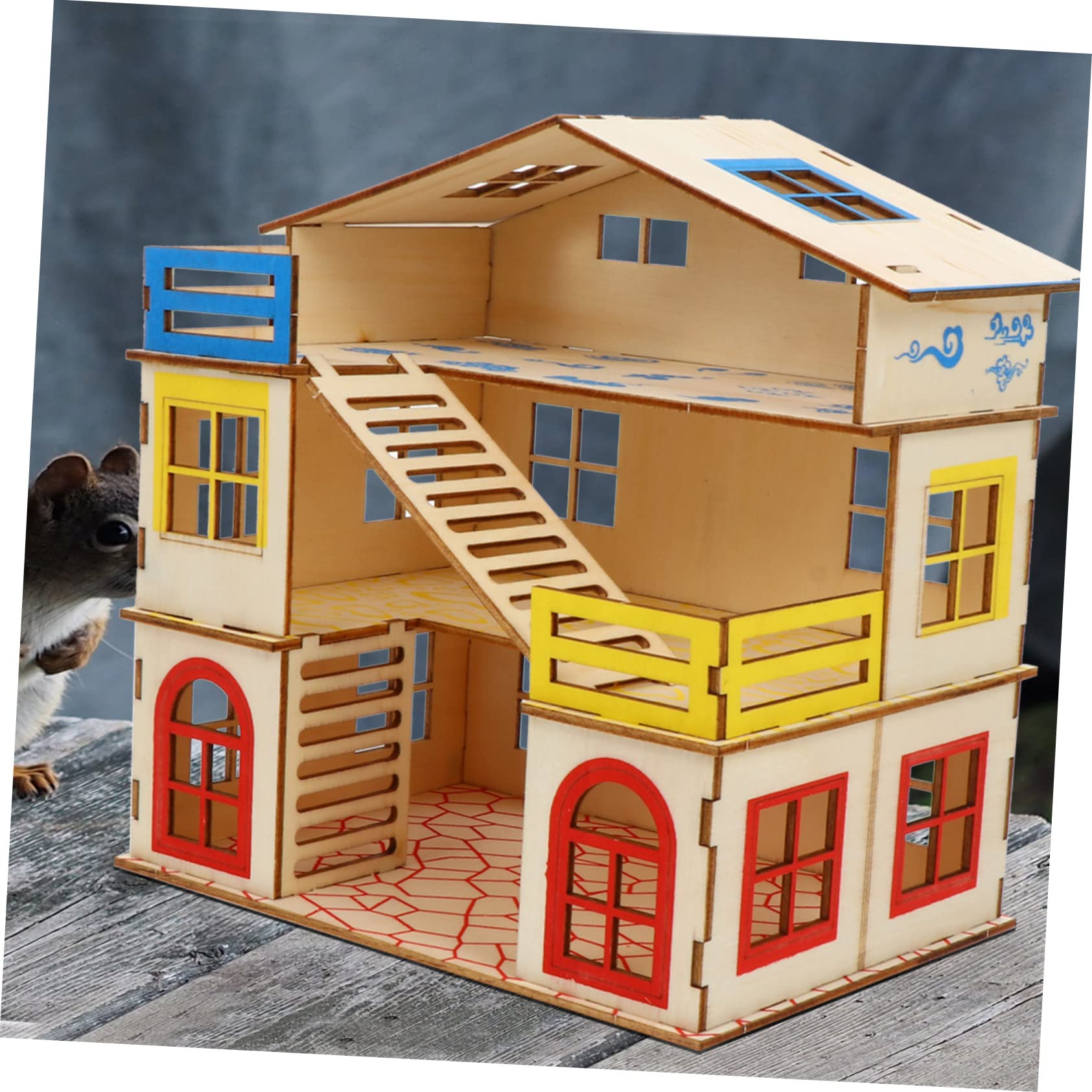 1 Set Multi-Layer Hamster House Maze Toy - Winter Small Animal Bed & Cage Accessories for Hamsters, Rats, Mice - Cozy Pet Hut Home Decor for Playtime & Sleeping