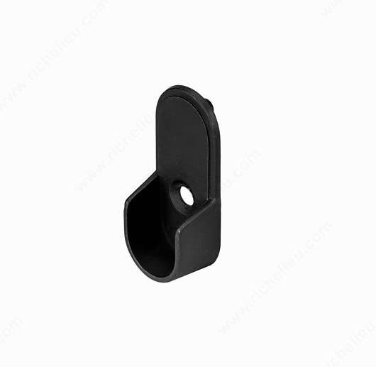 Matte Black 18-Inch Oval Closet Rod with End Supports - Heavy Duty Closet Organizer for Bedroom, Walk-In Closet & Storage Organization
