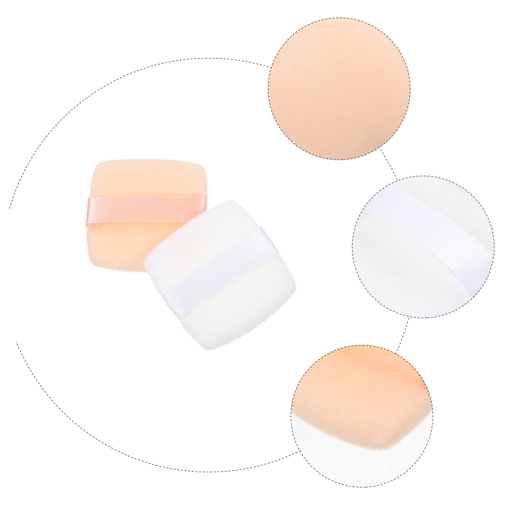 Beatifufu 10pcs Soft Mini Powder Puff Bands - Portable Facial Makeup Pads for Women, Girls & Men | Ideal for Travel, Touch-Ups & Professional Makeup Application