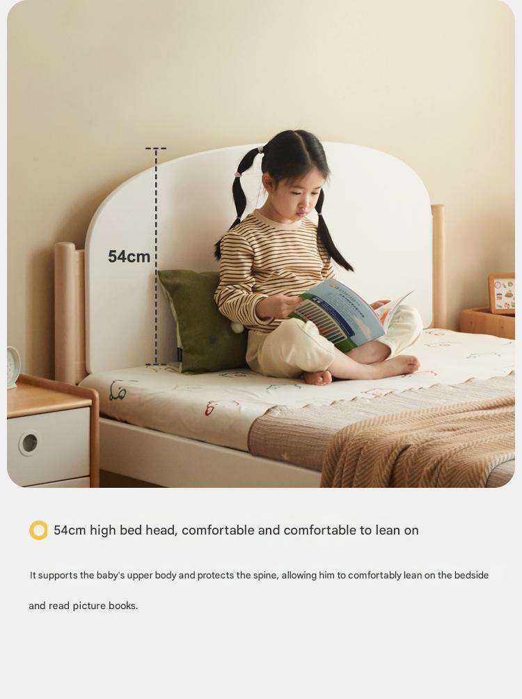 Solid Wood Poplar Kids Bed for Boys & Girls - Durable & Safe Children's Bedroom Furniture for Toddler to Teen Years