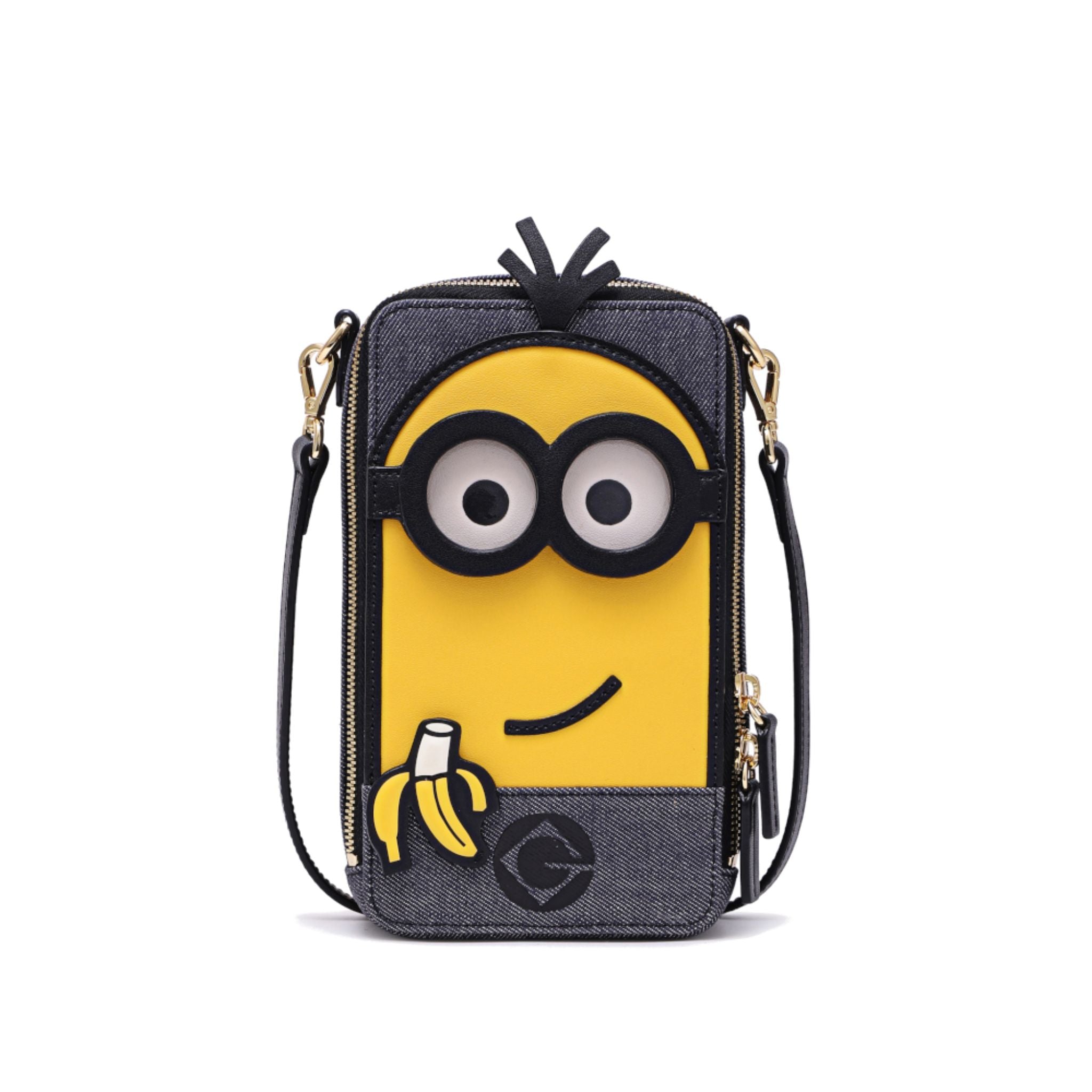 FION Minions Kevin and Banana Crossbody Phone Bag for Women - Cute Shoulder Purse with Adjustable Strap, Perfect for Daily Use, Travel, and Shopping