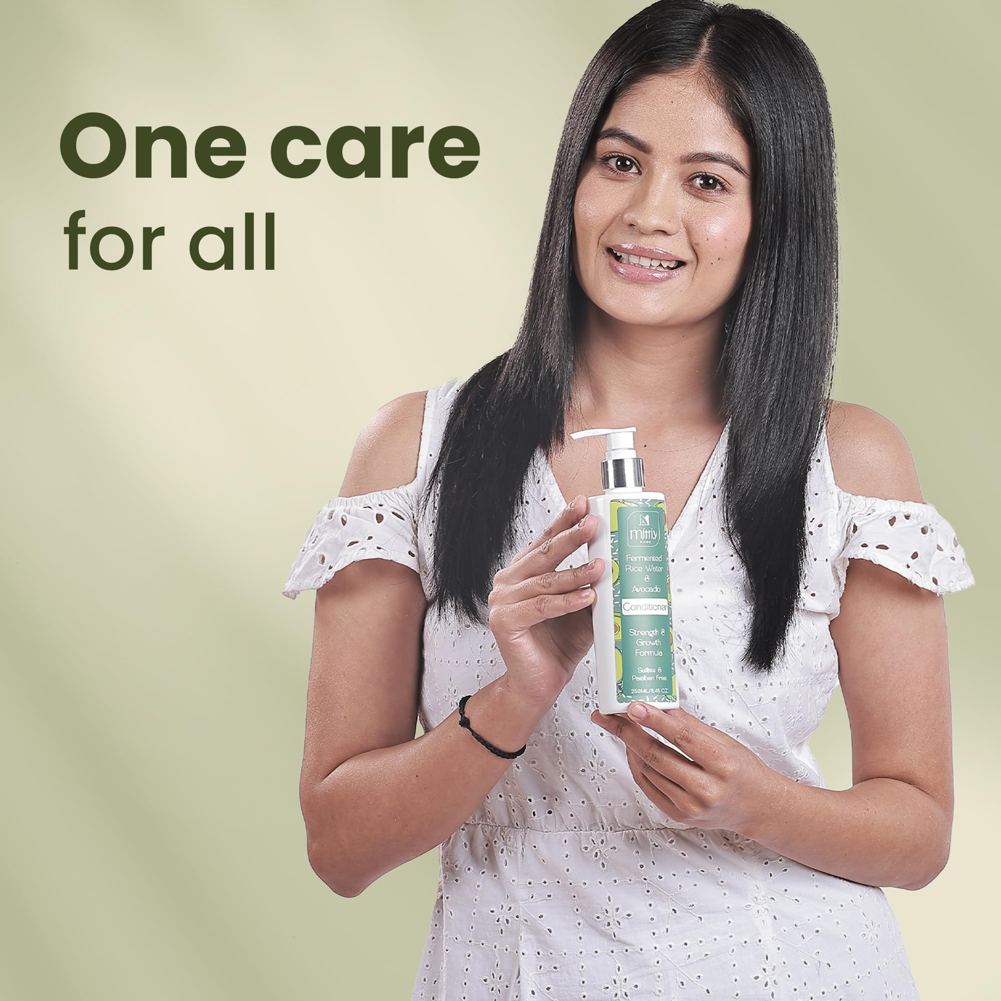 **Mittiy Made Fermented Rice Water & Avocado Hair Conditioner - Natural Deep Nourishing Treatment for Dry, Frizzy Hair - Strengthens & Promotes Hair Growth - 250ml | Ideal for Daily Use, Salon-Quality Results at Home**