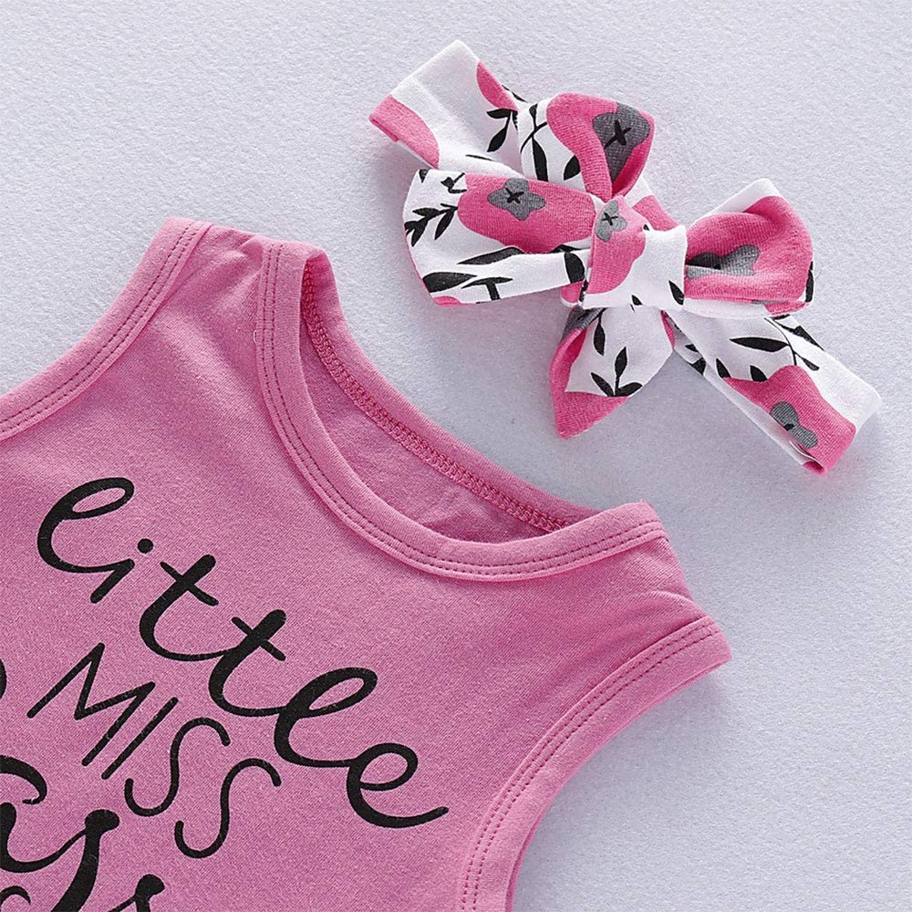 Toddler Girl Summer Outfits - Floral Sleeveless Tank Top & Shorts Set with Headband | Cute Playtime & Beach Wear for Baby Girls